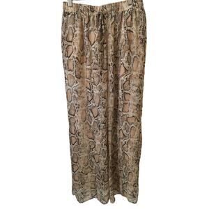 Privy Privately Privileged Small Wide Leg Sheer Snake Skin Pattern Pants